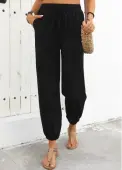 Modlily Black Jogger Elastic Waist High Waisted Pants - S