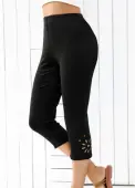 Modlily Black High Waisted Capri Elastic Waist Leggings - S