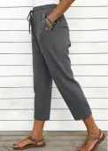 Modlily Grey Straight Leg Elastic Waist High Waisted Pants - 3XL