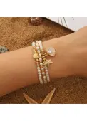 Modlily Golden Color Round Alloy Detail Bracelets - One Size