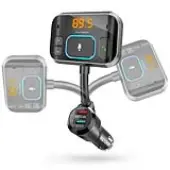 Rexing FMVC2 FM Transmitter w/ Voice Control Bluetooth 5.0 Hands-Free Car Kit