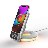 Rexing 3-in-1 Wireless Charging Station | Touch Control | Table Lamps for Home and Office | Desk Lamp with Cable | 15W Qi-certified Charging | Alarm C