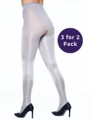 Miss Naughty Metallic Shine Crotchless Tights 3 for 2 Pack